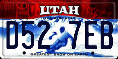 UT license plate D527EB