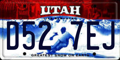 UT license plate D527EJ