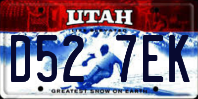 UT license plate D527EK