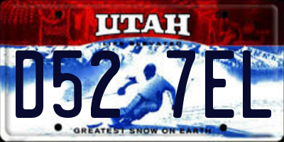 UT license plate D527EL