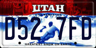 UT license plate D527FD