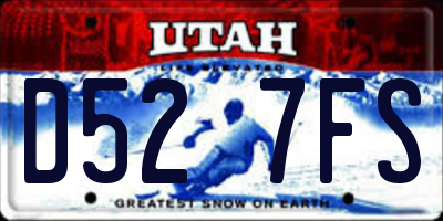 UT license plate D527FS