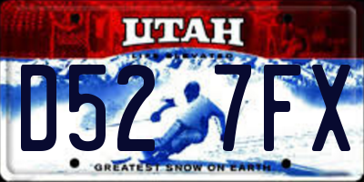 UT license plate D527FX