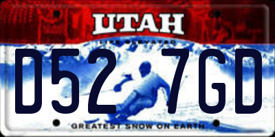 UT license plate D527GD
