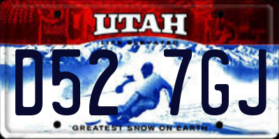 UT license plate D527GJ