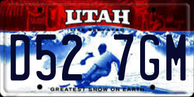 UT license plate D527GM