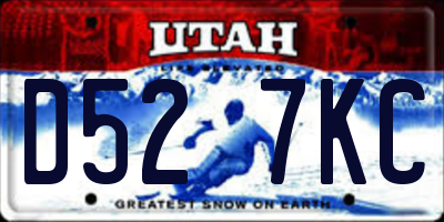 UT license plate D527KC