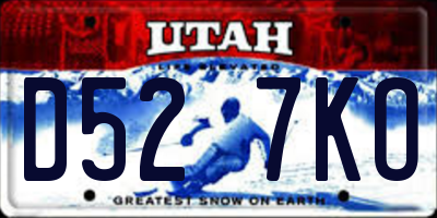 UT license plate D527KO