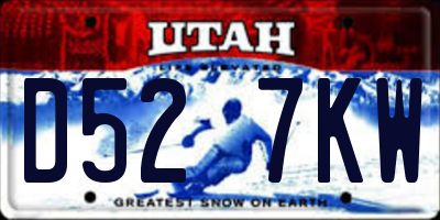 UT license plate D527KW