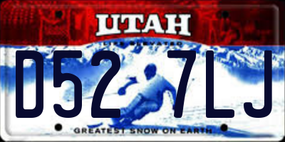 UT license plate D527LJ