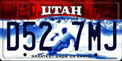 UT license plate D527MJ