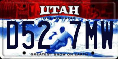 UT license plate D527MW