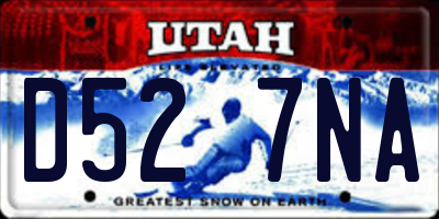 UT license plate D527NA