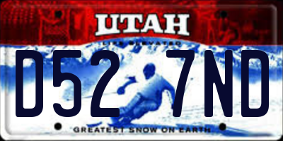 UT license plate D527ND
