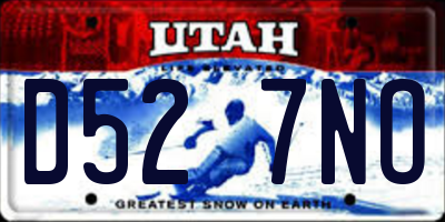 UT license plate D527NO