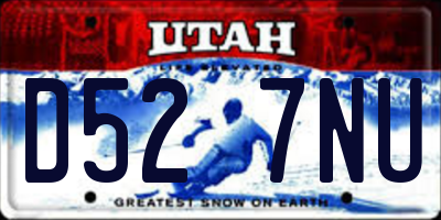 UT license plate D527NU