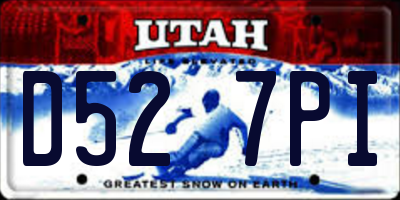 UT license plate D527PI