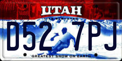 UT license plate D527PJ