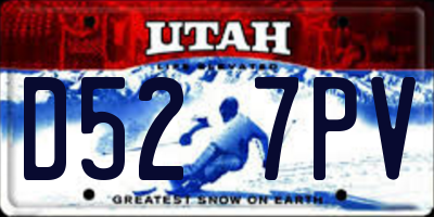 UT license plate D527PV