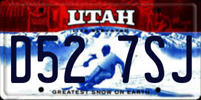 UT license plate D527SJ