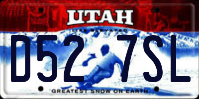 UT license plate D527SL