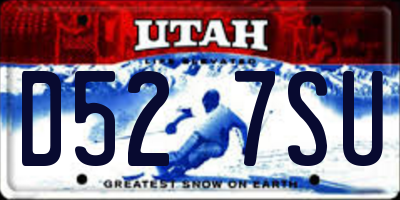 UT license plate D527SU