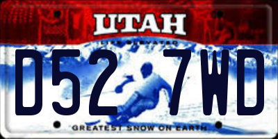 UT license plate D527WD