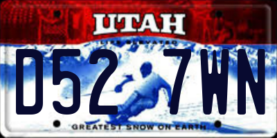 UT license plate D527WN