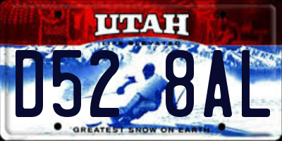UT license plate D528AL