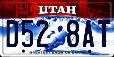 UT license plate D528AT