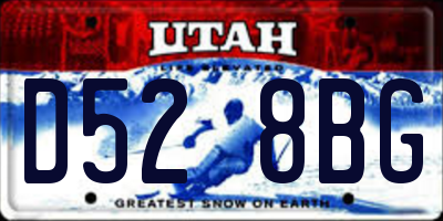 UT license plate D528BG
