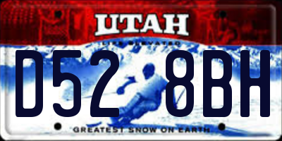 UT license plate D528BH