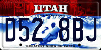 UT license plate D528BJ