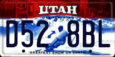 UT license plate D528BL