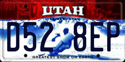 UT license plate D528EP