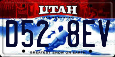 UT license plate D528EV