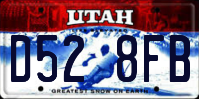 UT license plate D528FB