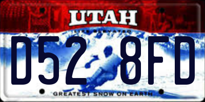 UT license plate D528FD