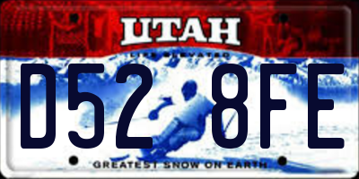 UT license plate D528FE