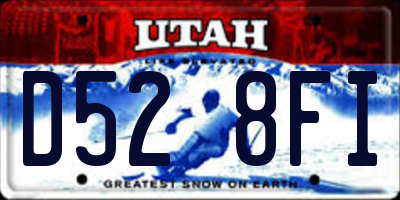 UT license plate D528FI