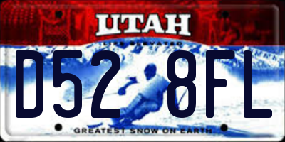 UT license plate D528FL