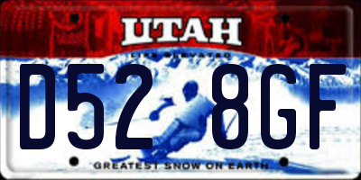 UT license plate D528GF