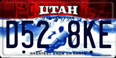 UT license plate D528KE
