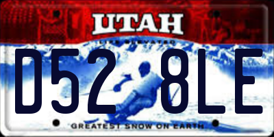 UT license plate D528LE