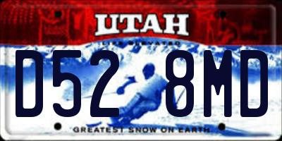 UT license plate D528MD
