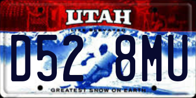 UT license plate D528MU