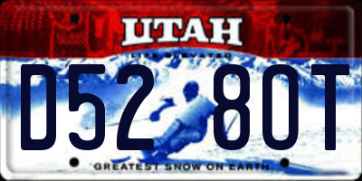 UT license plate D528OT