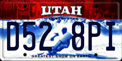 UT license plate D528PI