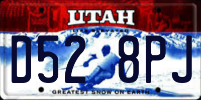 UT license plate D528PJ