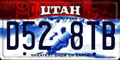 UT license plate D528TB